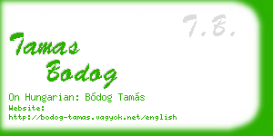 tamas bodog business card
